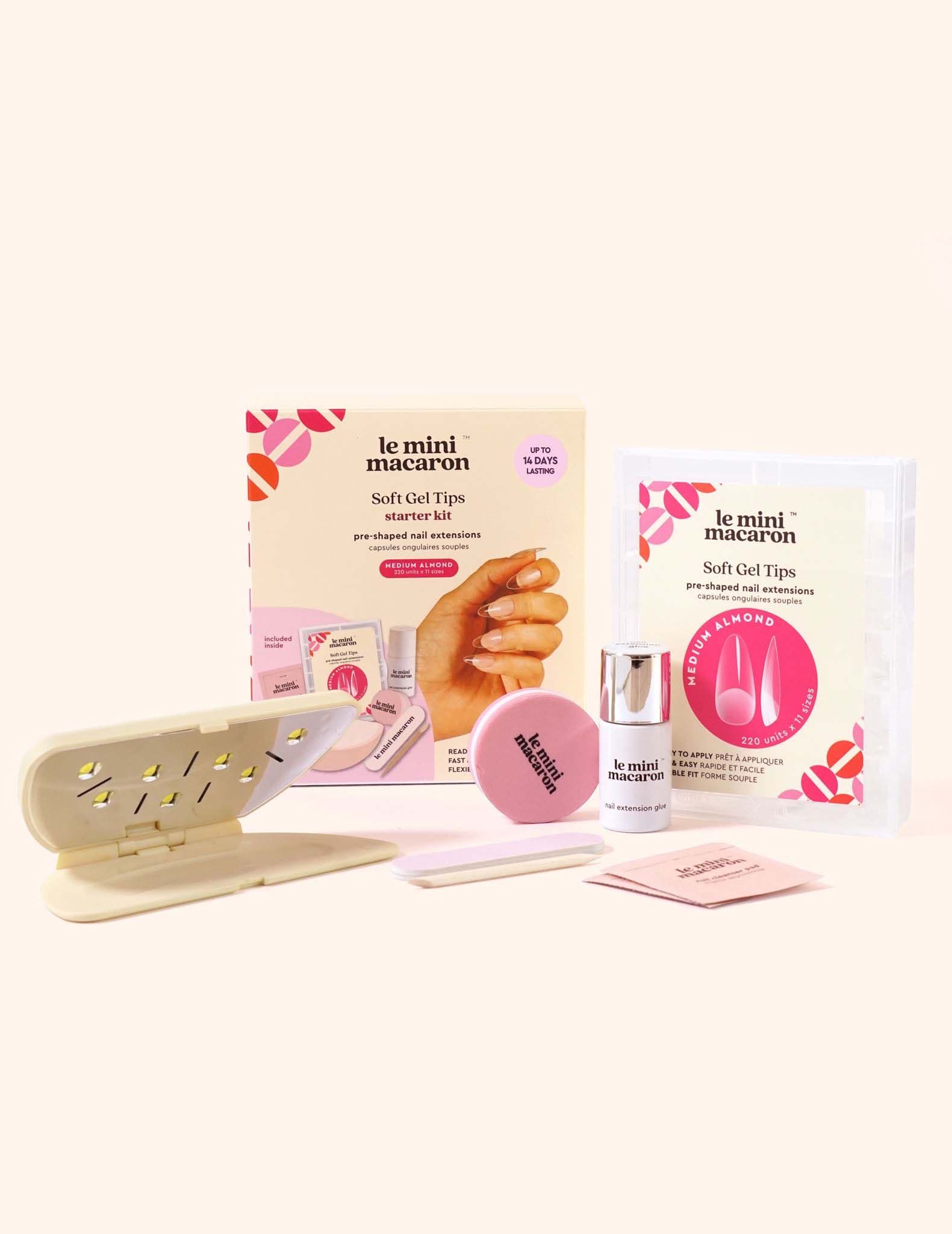 Jemné gelové tipy na nehty - medium almond startovací sada